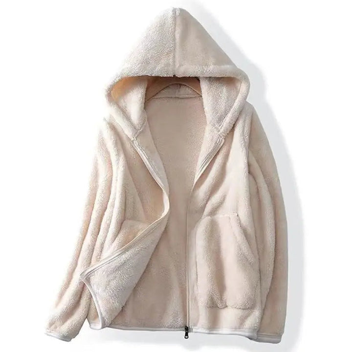 Heather | Fluffy Hooded Teddy Fleece Jacket for Women