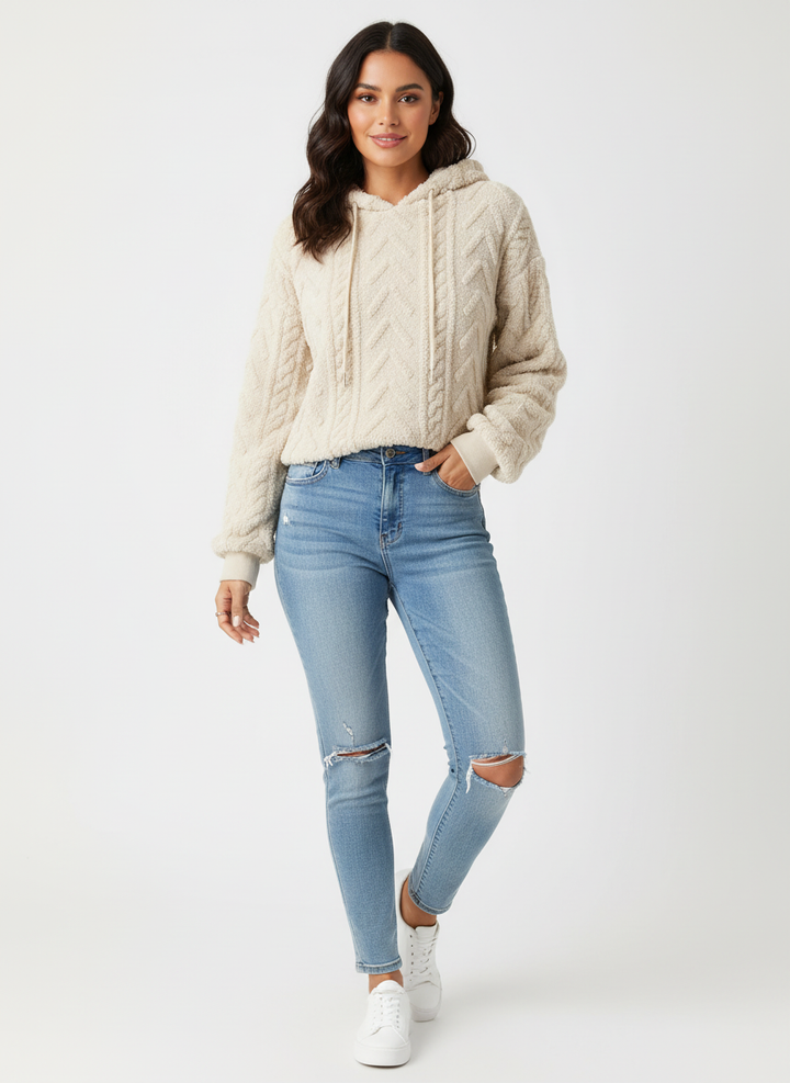 Caroline | Fluffy Teddy Hoodie for Women