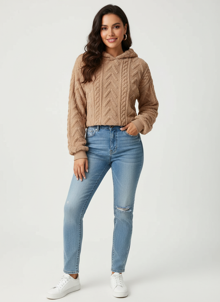 Caroline | Fluffy Teddy Hoodie for Women