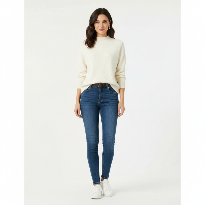 Poppy | Ribbed High Neck Sweater for Women
