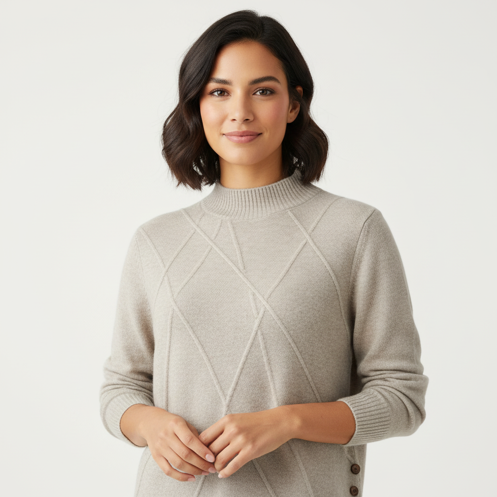 Poppy | Ribbed High Neck Sweater for Women