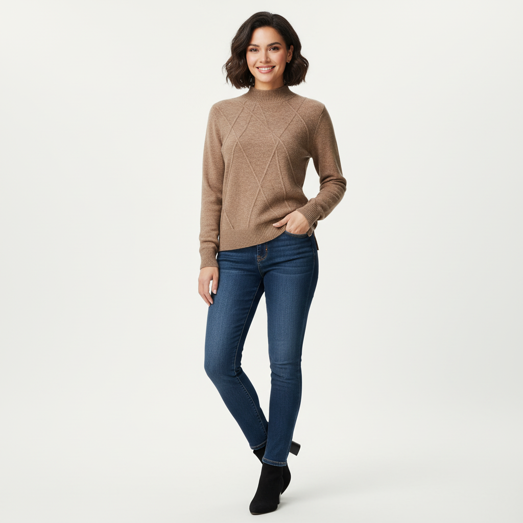 Poppy | Ribbed High Neck Sweater for Women