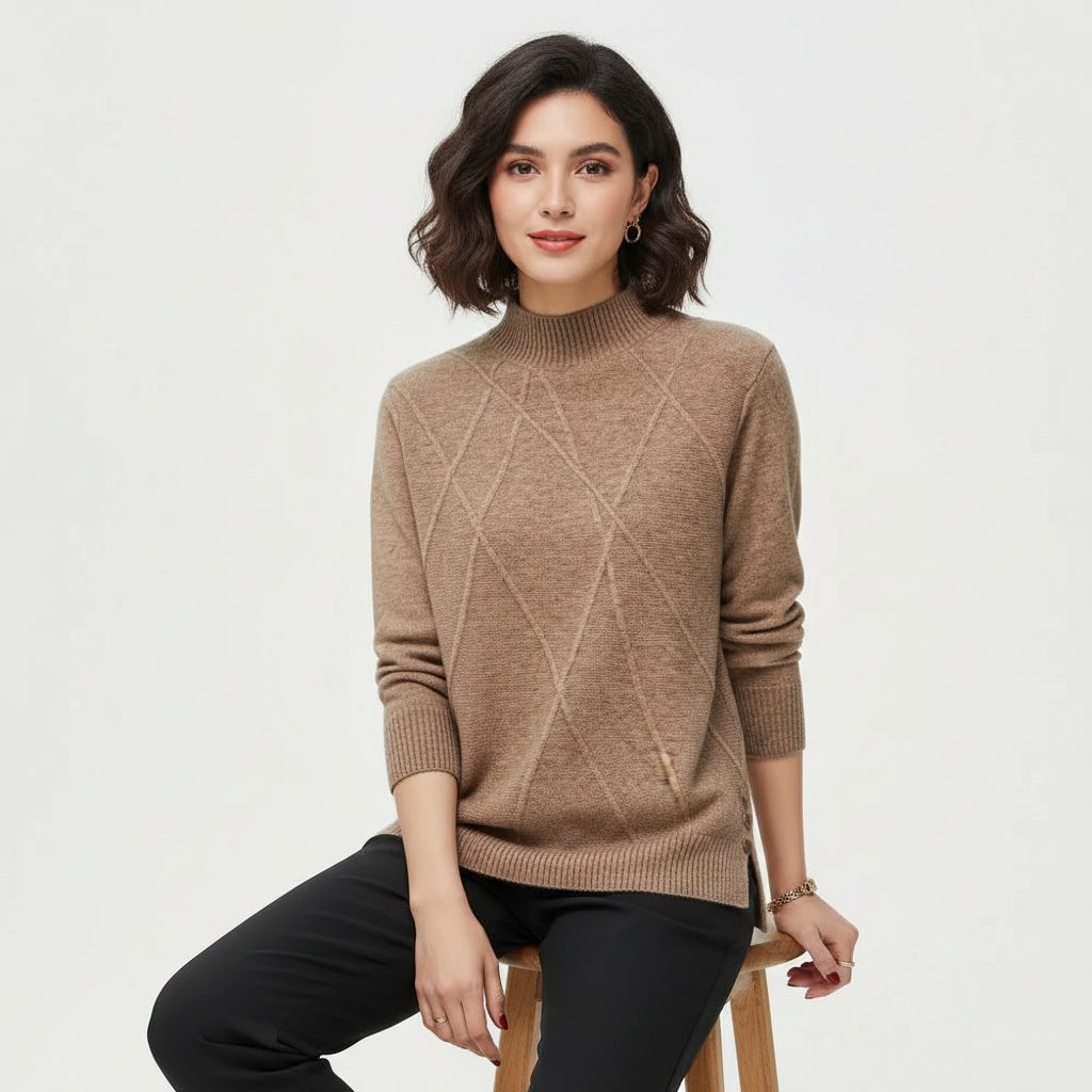 Poppy | Ribbed High Neck Sweater for Women