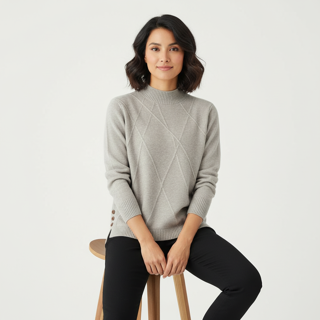 Poppy | Ribbed High Neck Sweater for Women