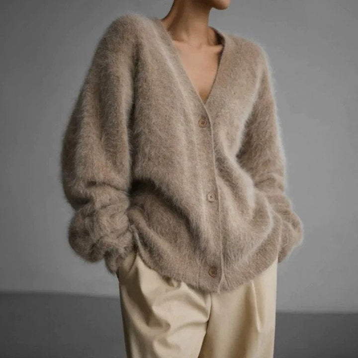 Sabrina | Fluffy V-Neck Cardigan for Women
