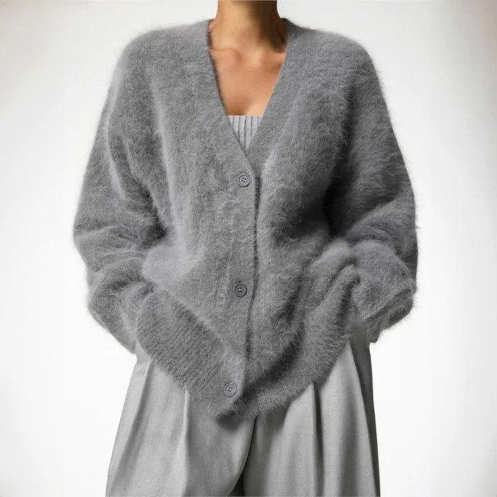 Sabrina | Fluffy V-Neck Cardigan for Women
