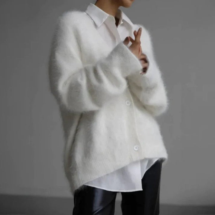 Sabrina | Fluffy V-Neck Cardigan for Women