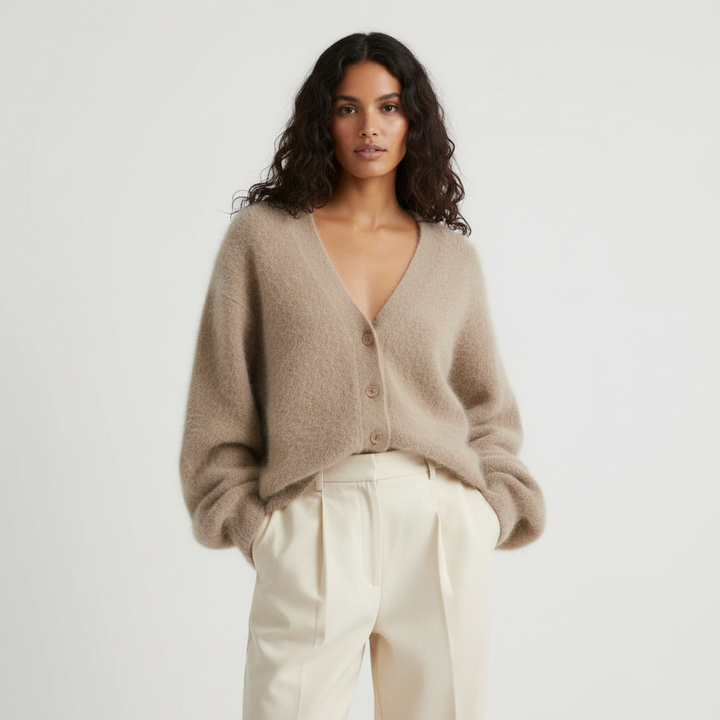 Sabrina | Fluffy V-Neck Cardigan for Women