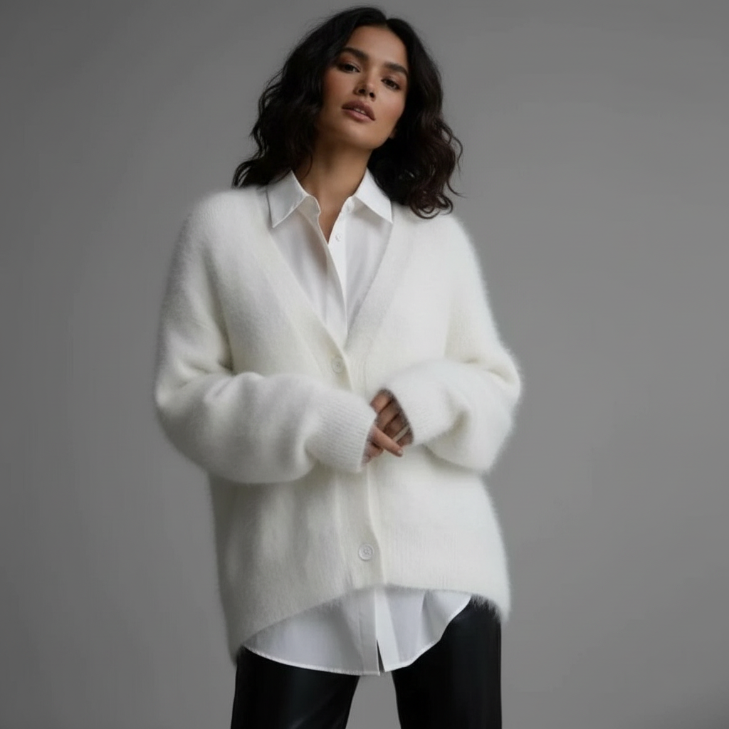 Sabrina | Fluffy V-Neck Cardigan for Women