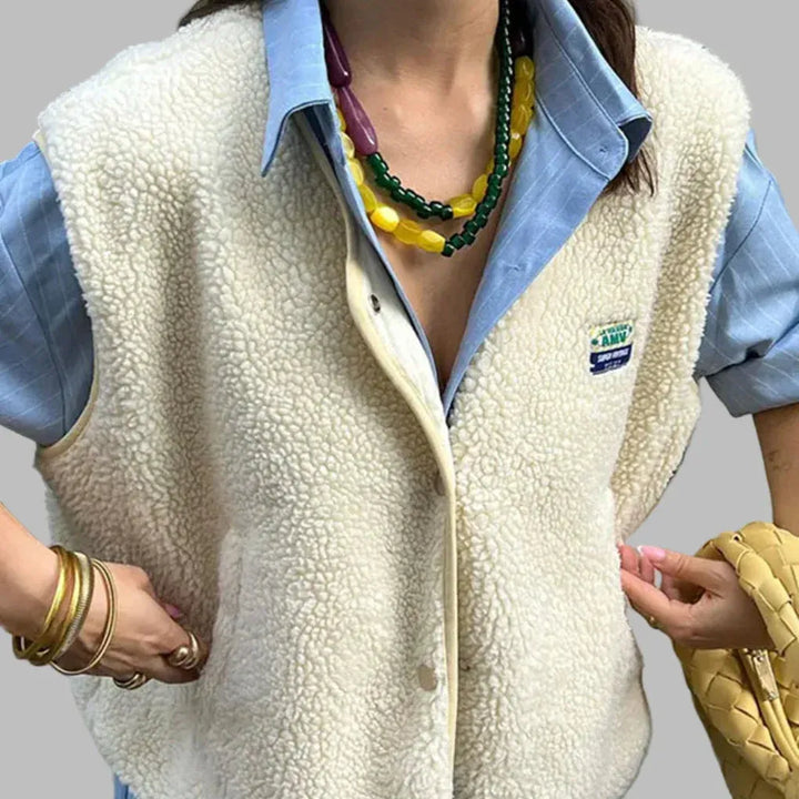 Helena | Fluffy Sleeveless Teddy Gilet for Women