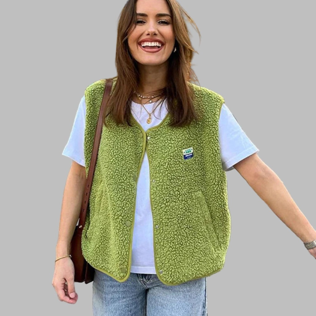 Helena | Fluffy Sleeveless Teddy Gilet for Women