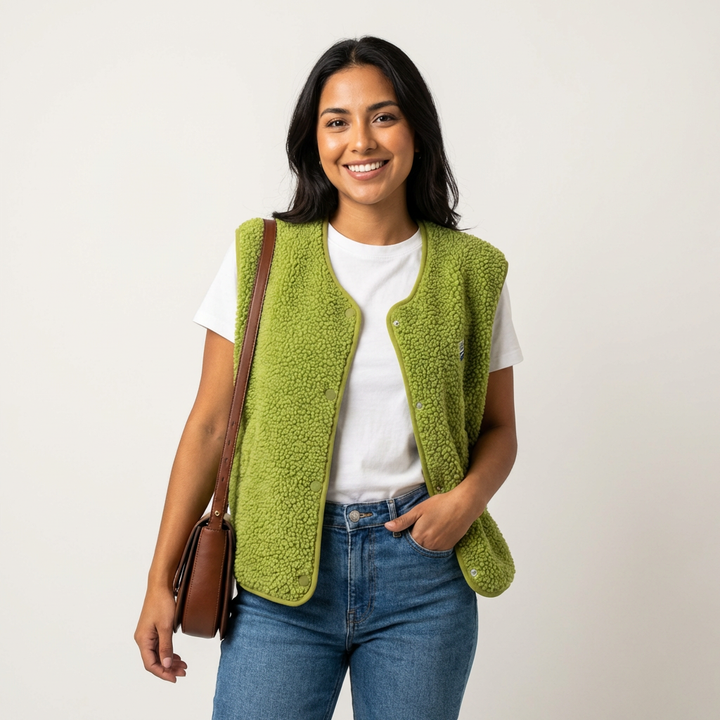 Helena | Fluffy Sleeveless Teddy Gilet for Women