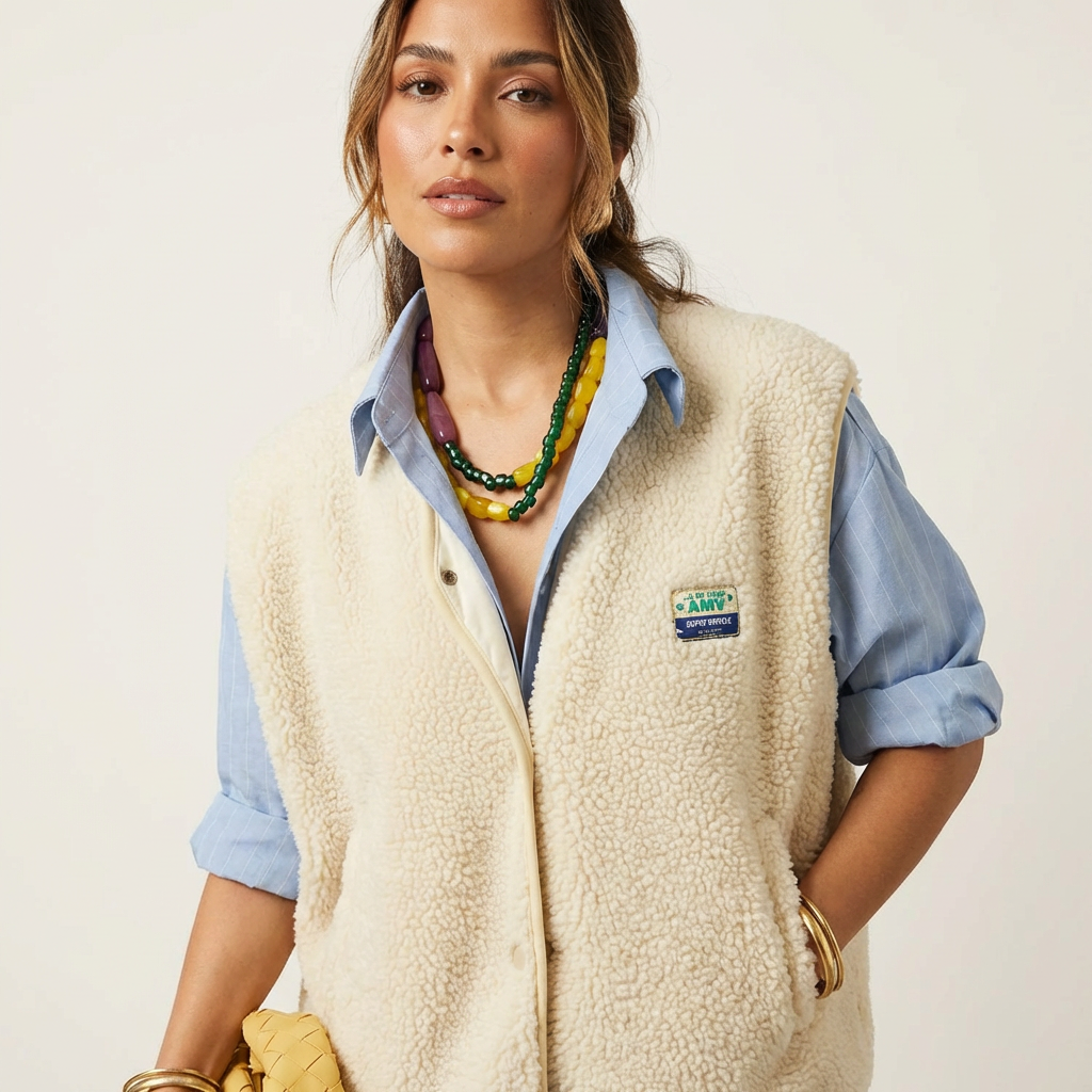 Helena | Fluffy Sleeveless Teddy Gilet for Women