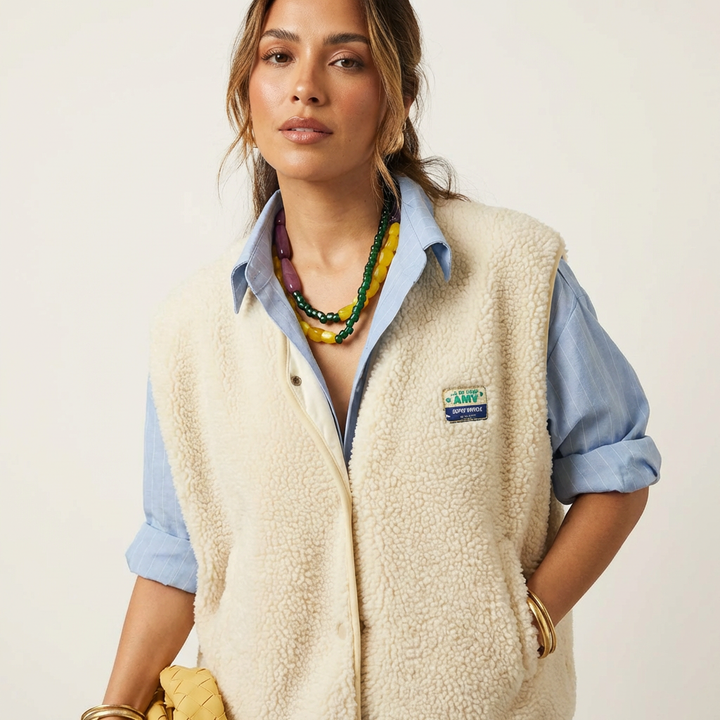 Helena | Fluffy Sleeveless Teddy Gilet for Women