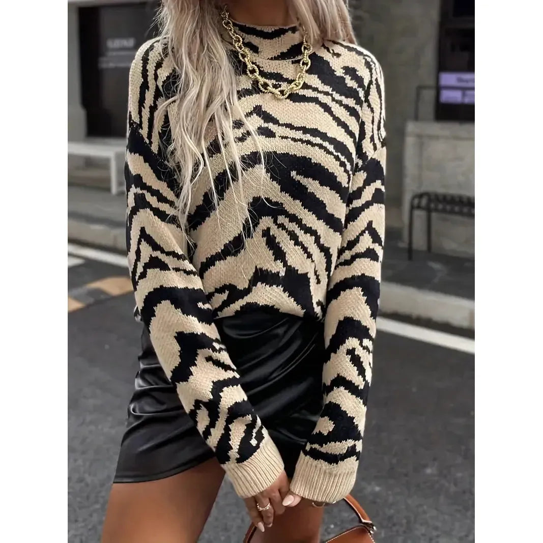 Valentina | Zebra Print Graphic Sweater for Women