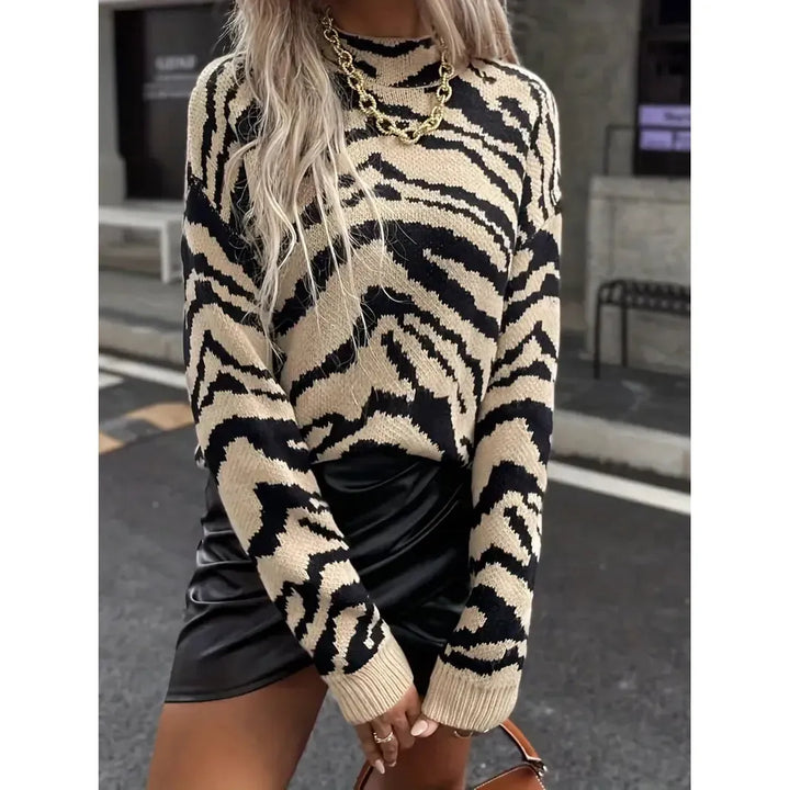 Valentina | Zebra Print Graphic Sweater for Women