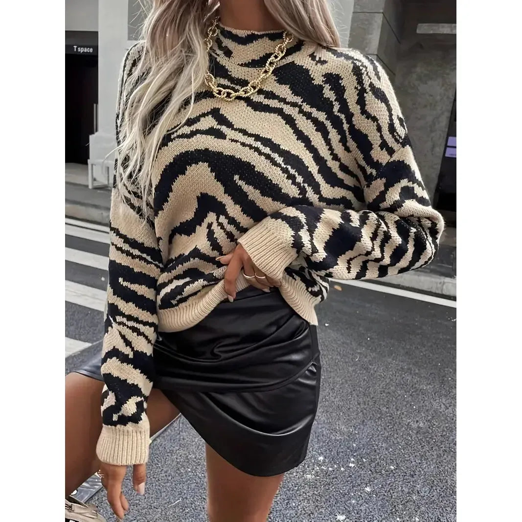 Valentina | Zebra Print Graphic Sweater for Women