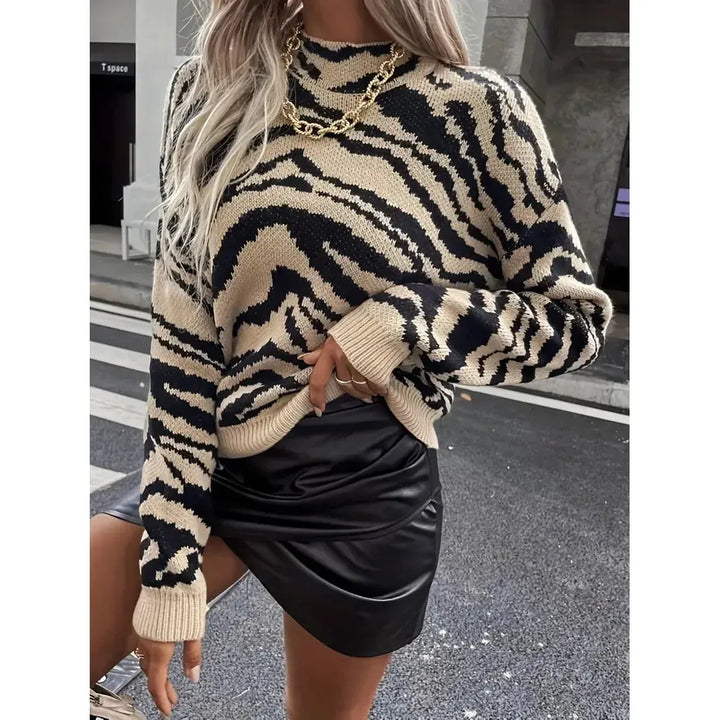 Valentina | Zebra Print Graphic Sweater for Women