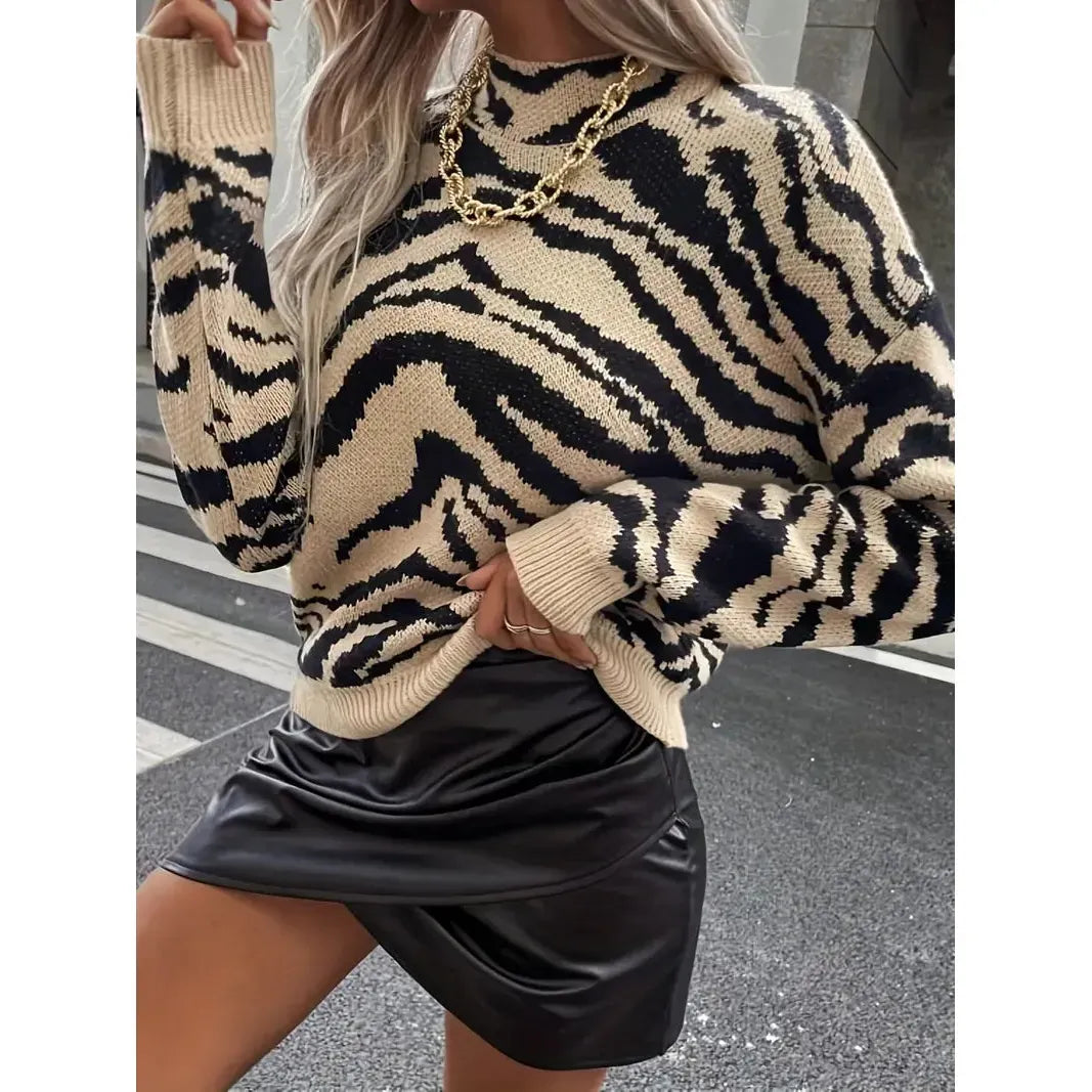 Valentina | Zebra Print Graphic Sweater for Women