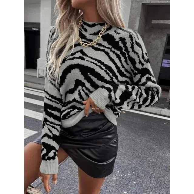 Valentina | Zebra Print Graphic Sweater for Women