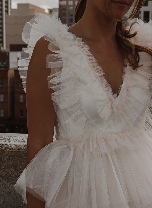 Charlotte | Homecoming Dress A-Line V-Neck Tulle Women&