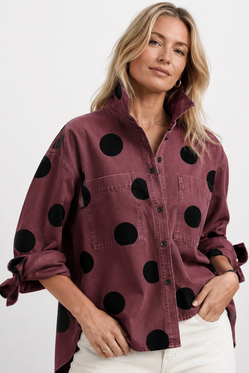 Joy | Polka Dot Oversized Blouse for Women