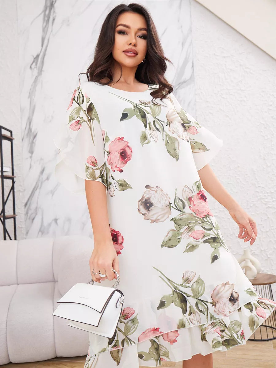 Violeta Elegante vestido gasa con Dress – White Dress