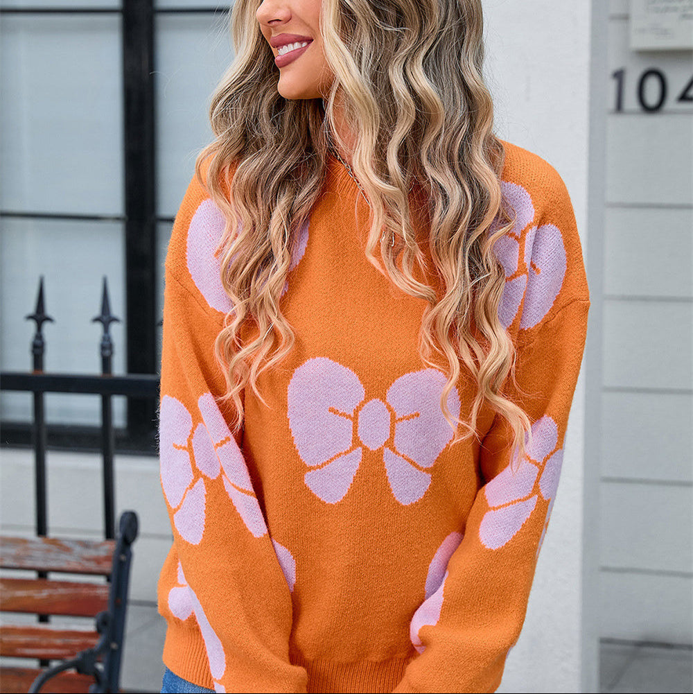 Pamela | Crew Neck Graphic Sweater for Women