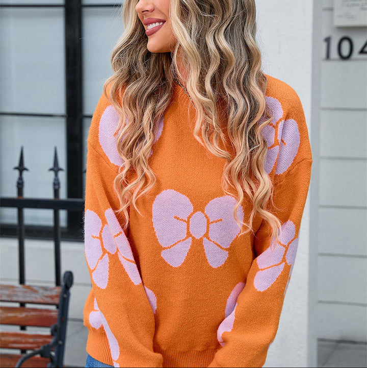 Pamela | Crew Neck Graphic Sweater for Women