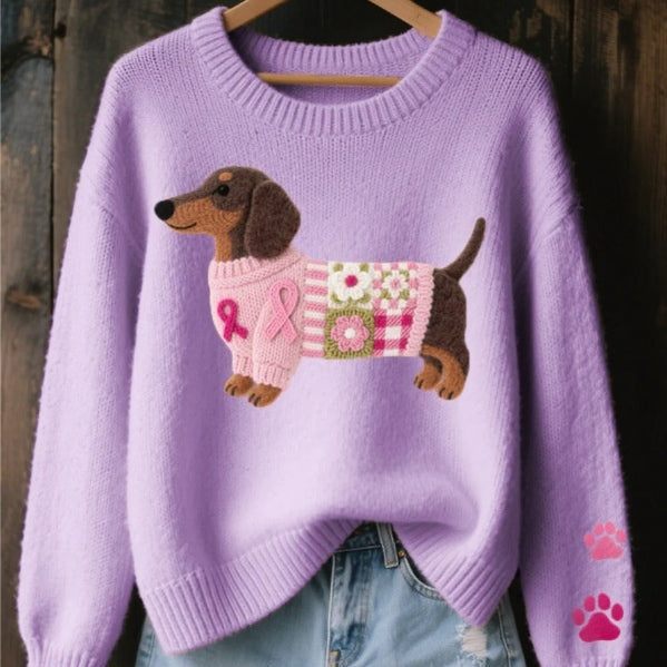 Leslie | Crew Neck Graphic Sweater for Women