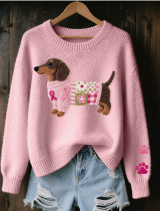 Leslie | Crew Neck Graphic Sweater for Women
