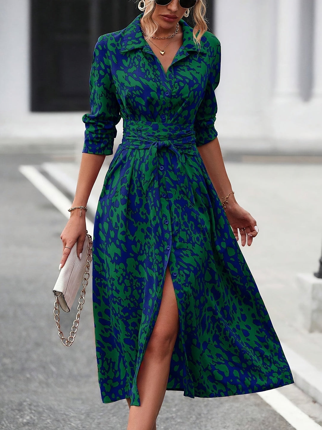Elegant Shirt Dress – White Dress