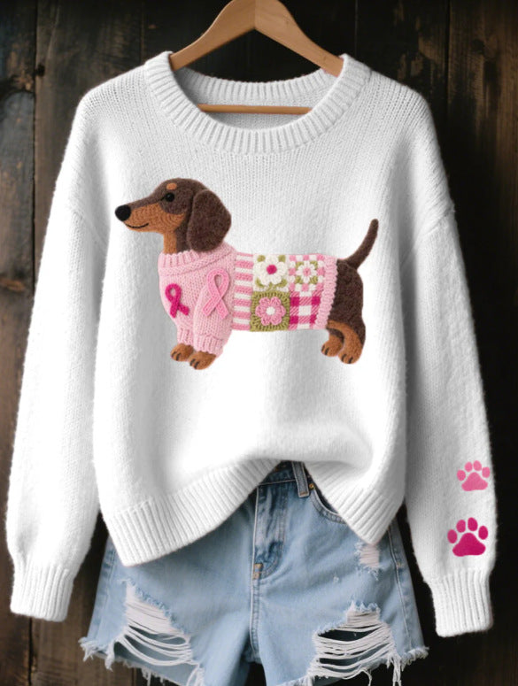 Leslie | Crew Neck Graphic Sweater for Women