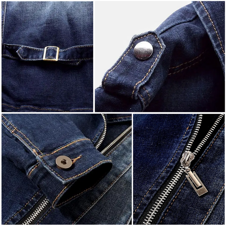 Chloe | Cropped Denim Moto Jacket for Women