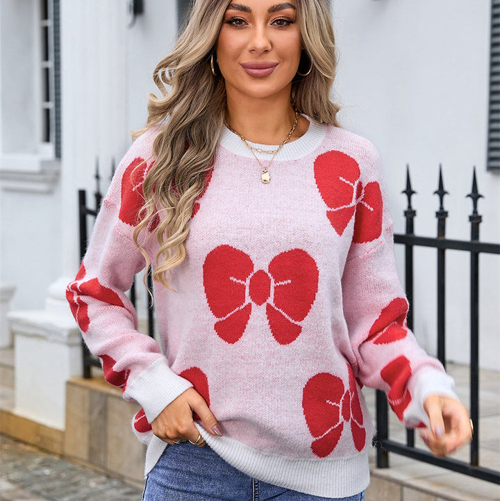Pamela | Crew Neck Graphic Sweater for Women