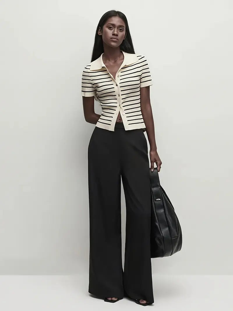 Zoe | Button-Front Black Cardigan for Women