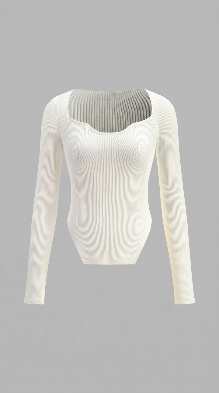 Elsa | Heart Print Knit Top for Women