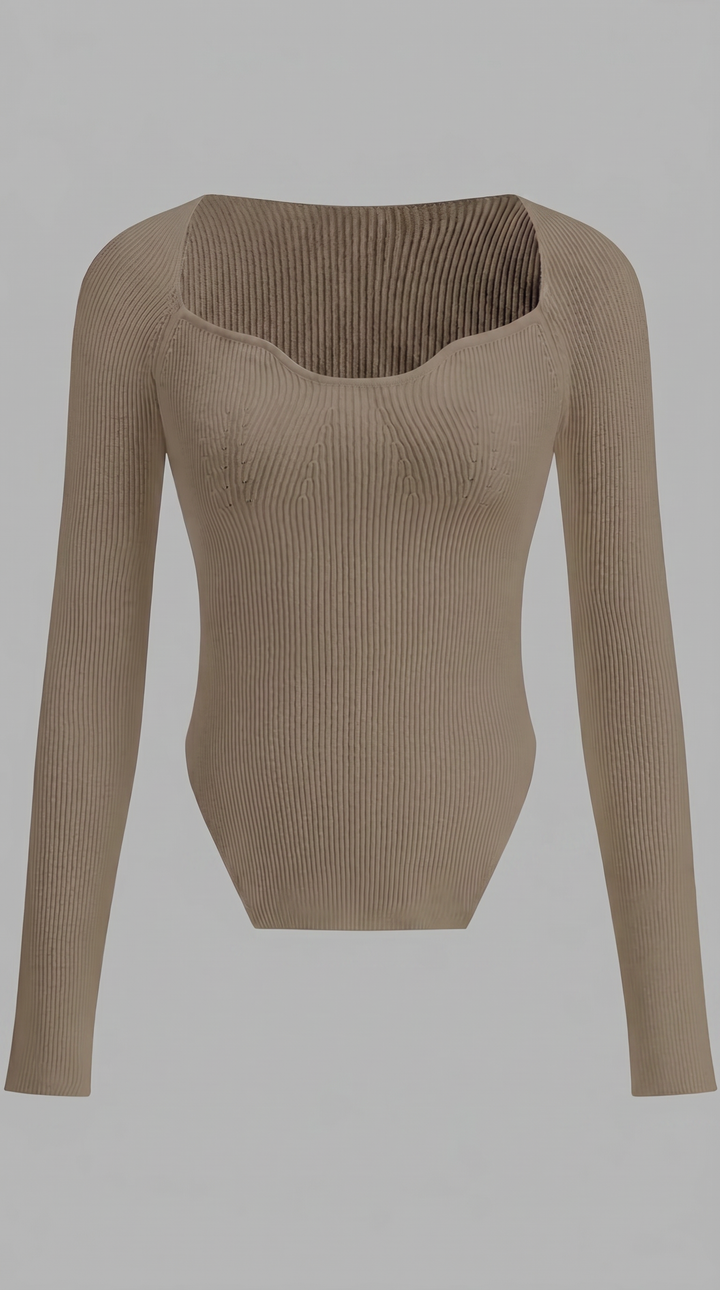 Elsa | Heart Print Knit Top for Women