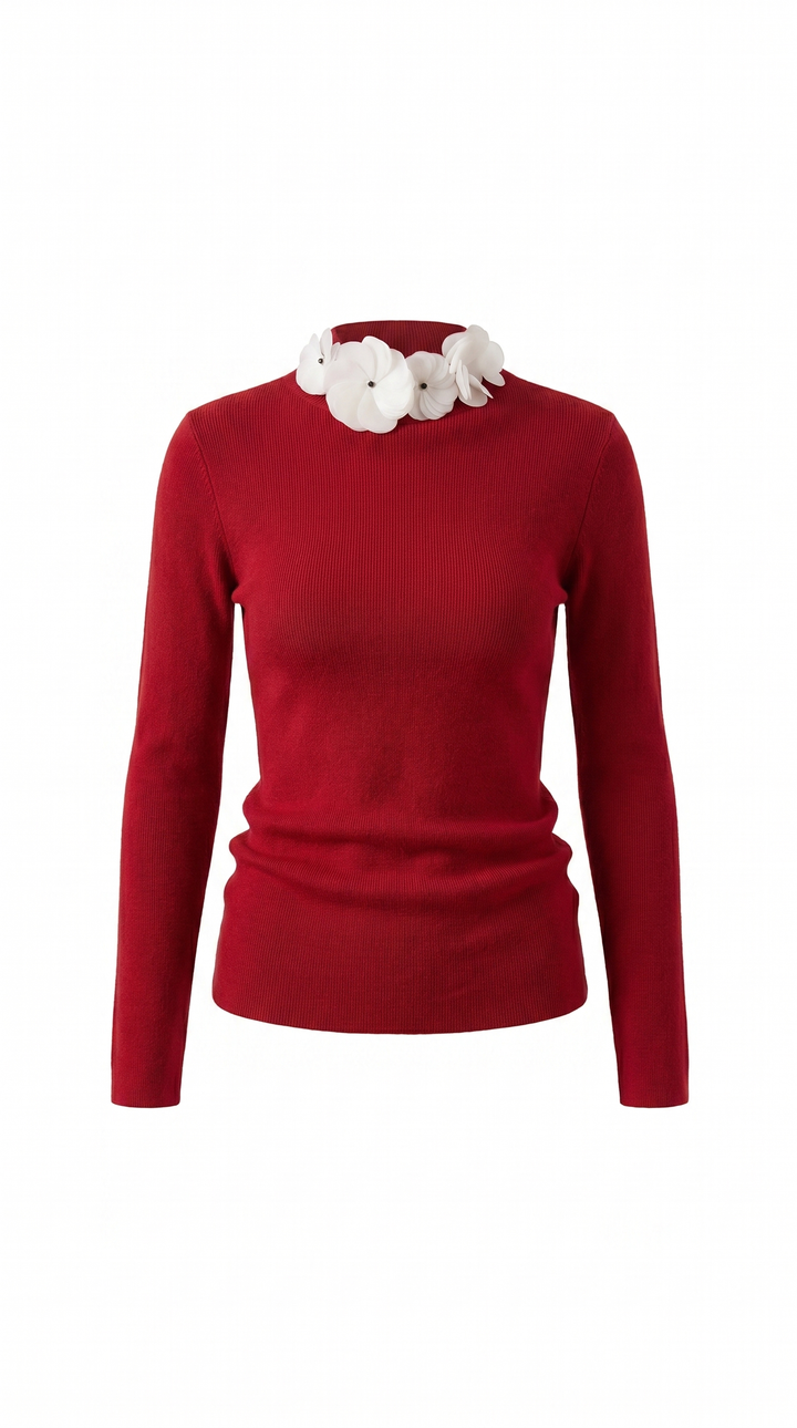 Samantha | Crew Neck Knit Top for Women