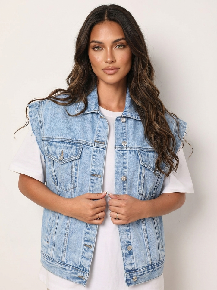 Louisa | Relaxed Denim Gilet for Women