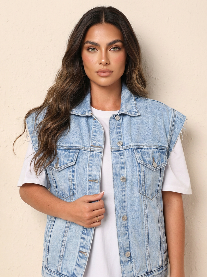 Louisa | Relaxed Denim Gilet for Women