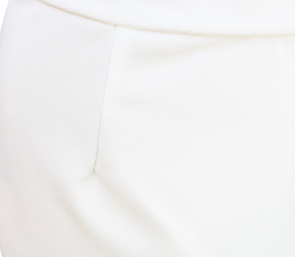 Elegant Temperament Fashionable Bat Sleeve Pure Color Waist-cinching Dress – White Dress