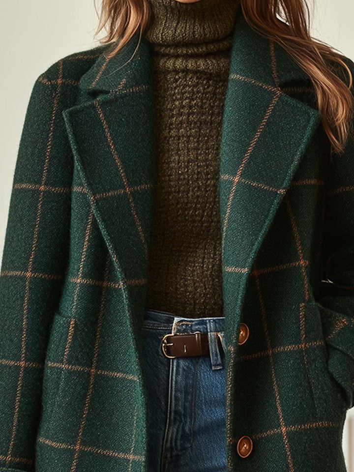 Freya | Plaid Wool Coat for Women