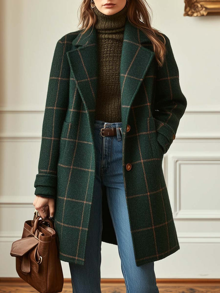 Freya | Plaid Wool Coat for Women