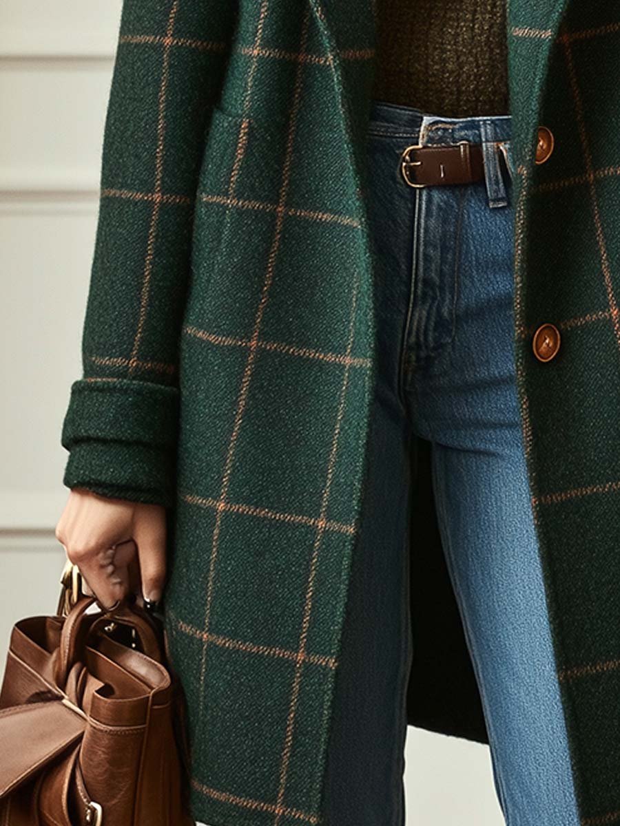 Freya | Plaid Wool Coat for Women