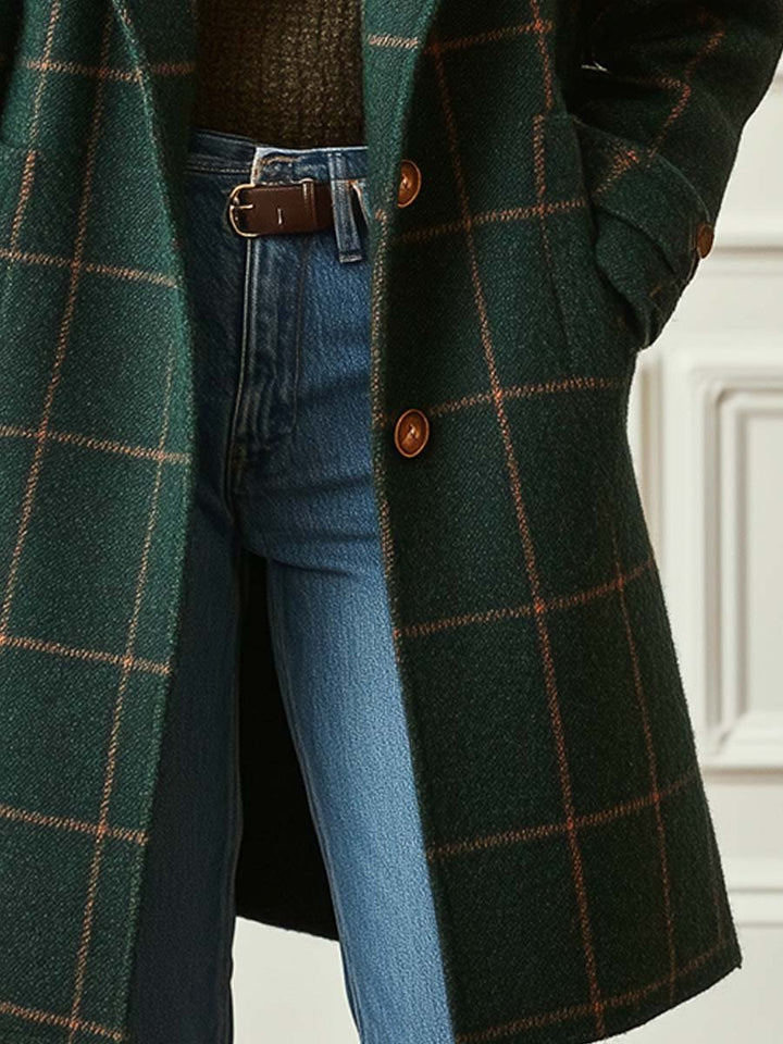 Freya | Plaid Wool Coat for Women