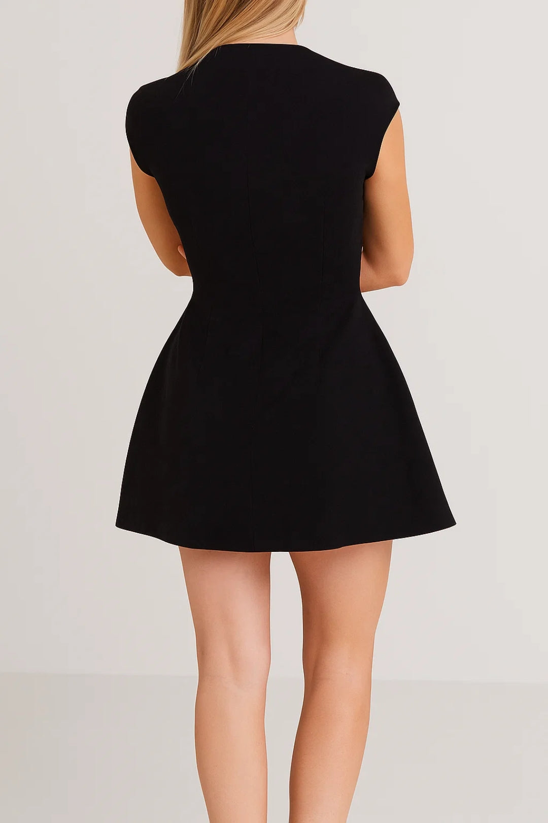 Mini Dress Women A-Line Stand-Up Collar Fitted Casual