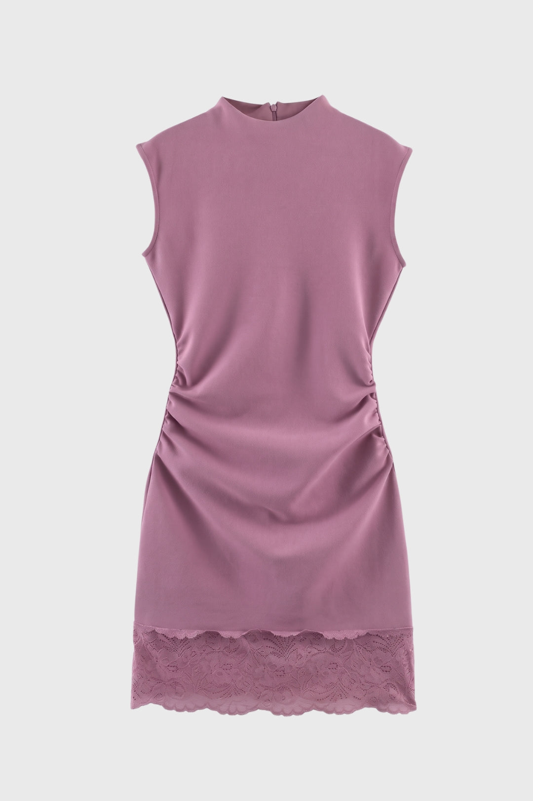 Mini Dress Women Fitted Sleeveless Lace Hem