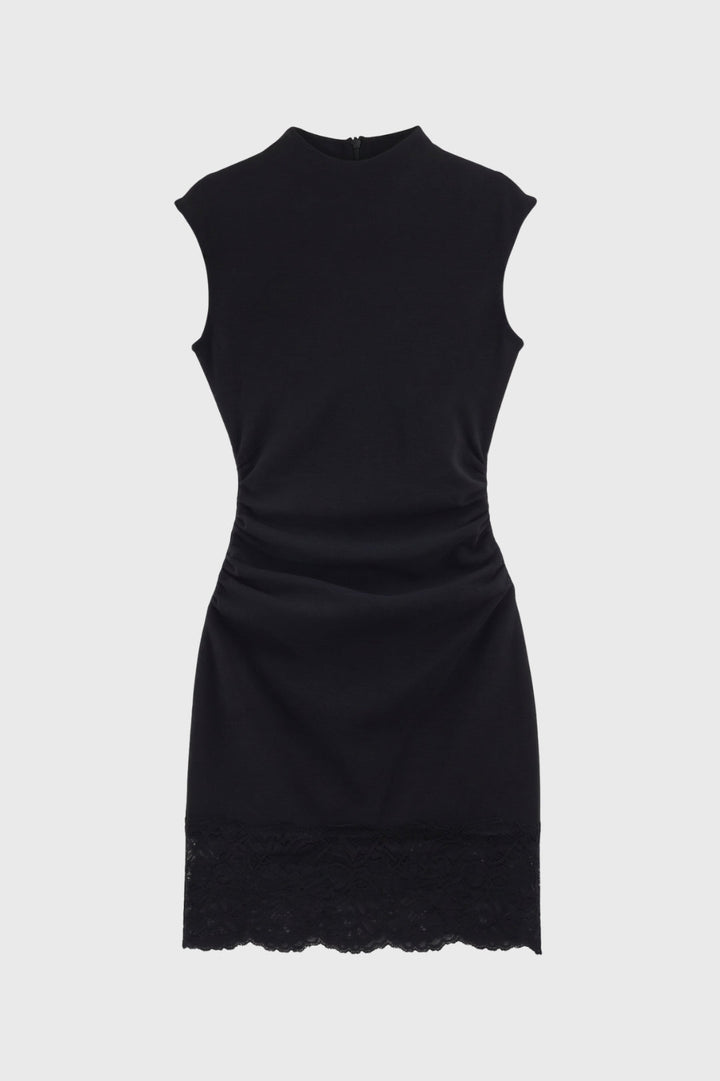 Mini Dress Women Fitted Sleeveless Lace Hem