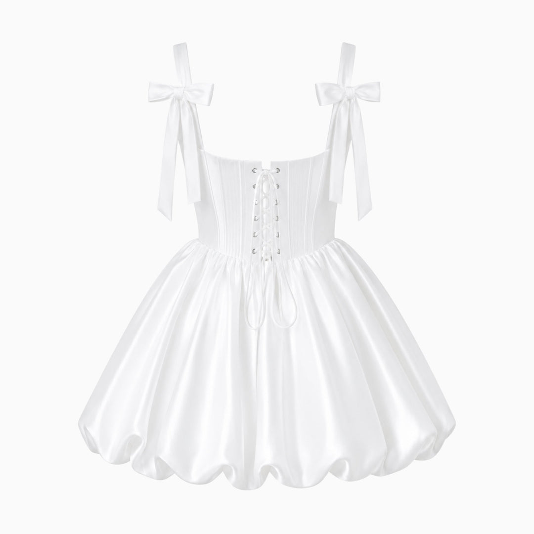 Mini Dress Women Corset White Casual